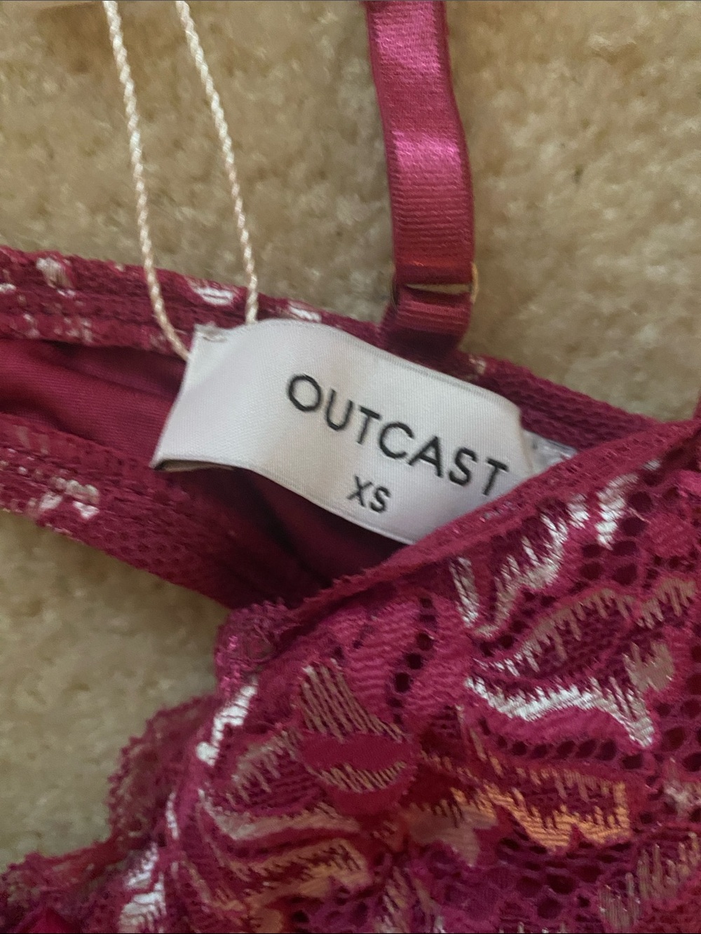 Outcast NWT Santana mini dress in burgundy - Picture 7 of 8